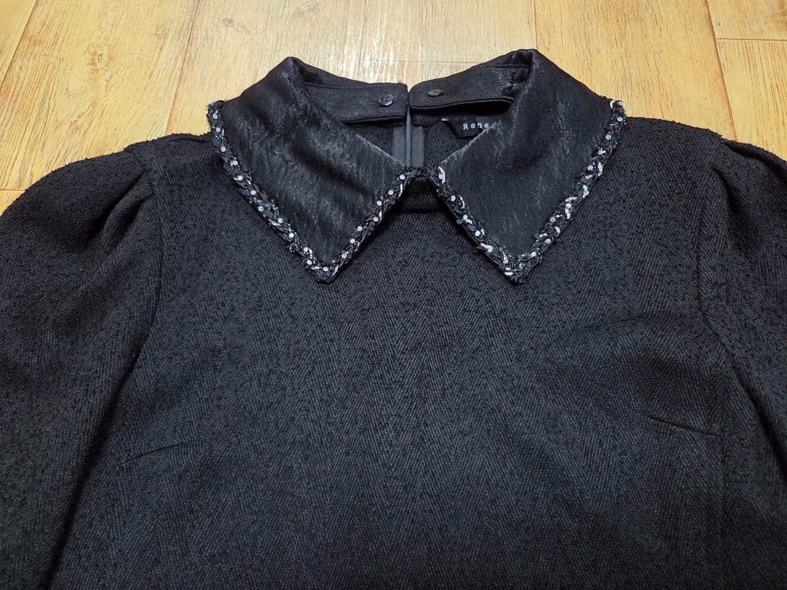 레니본(Reneevon) 배색카라 트위드블라우스 55 상품이미지3