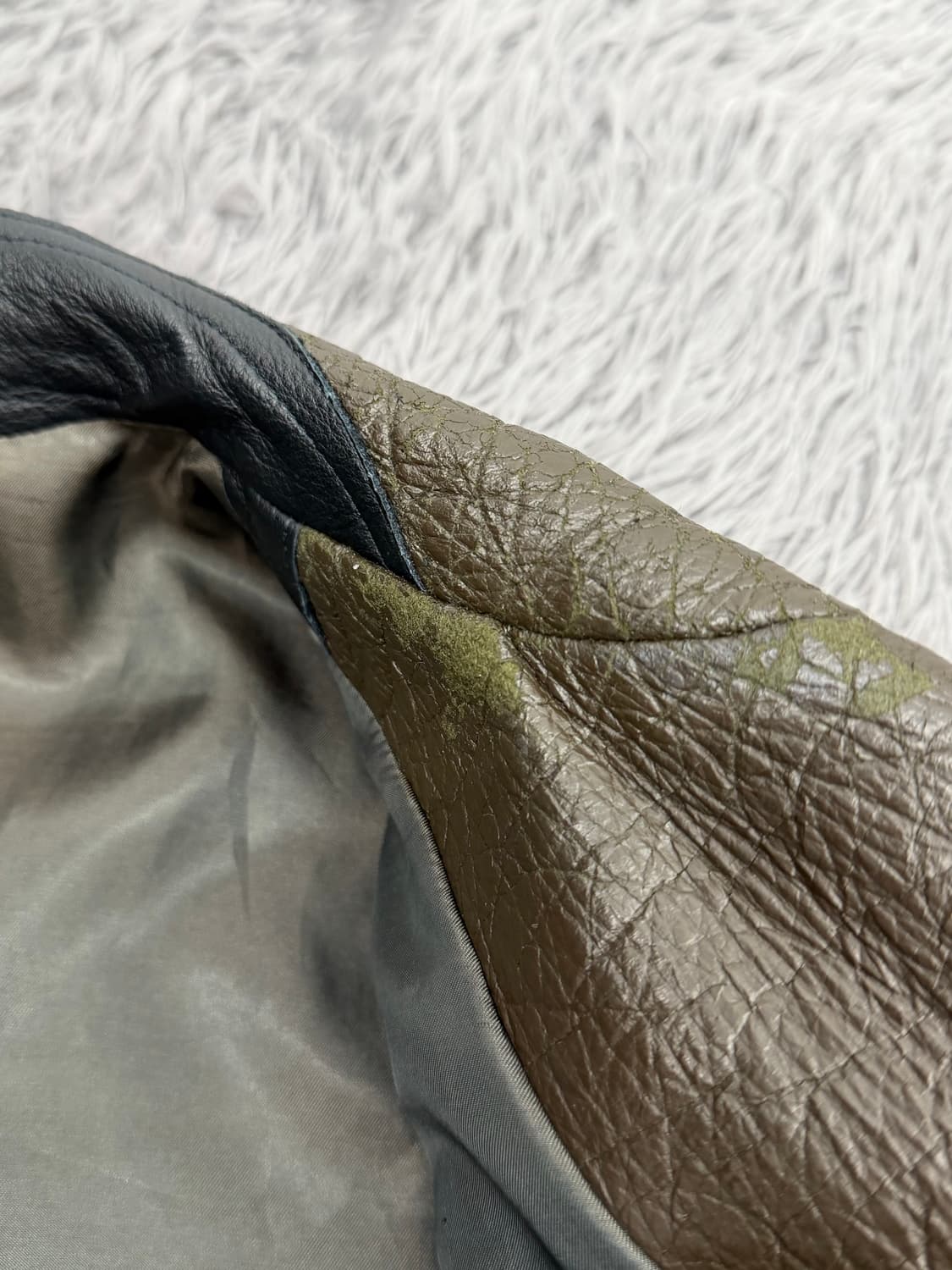 90s) Men eco leather pea coat 상품이미지10