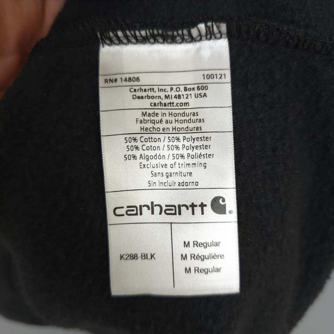 남성용 칼하트 Carhartt k288 암프린팅 후드 티 블랙 M 상품이미지9