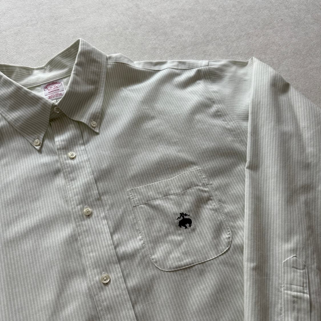 [XXL]브룩스브라더스 버튼다운 옥스포드 셔츠 그린 스트라이프 상품이미지2