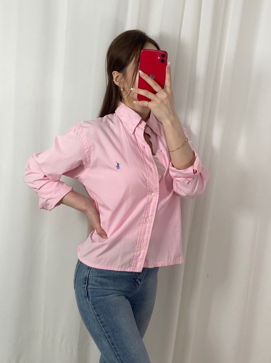 폴로 연핑크 포니 셔츠 상품이미지3