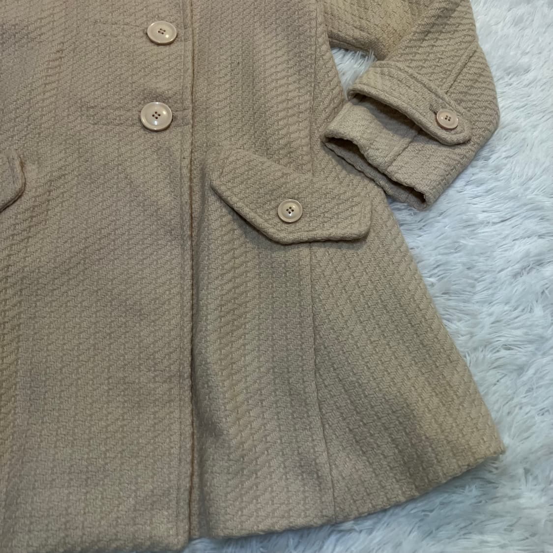 빈티지 아이보리 패턴 코트 843 y2k 스트릿 모리 갸루 일본빈티지 펑 상품이미지4