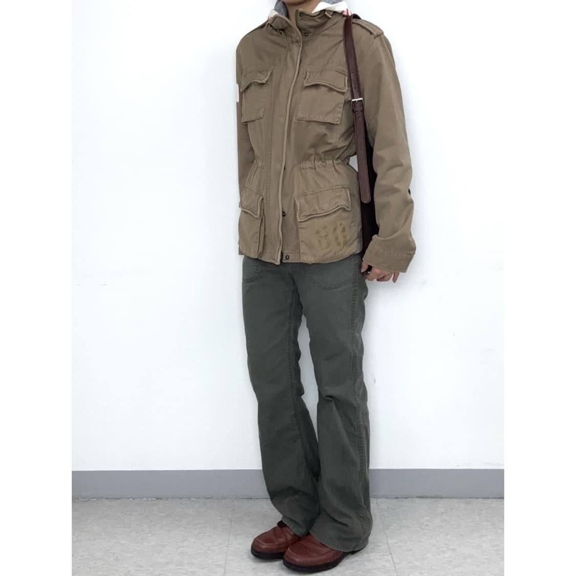빈티지 카키 코튼 팬츠 상품이미지4