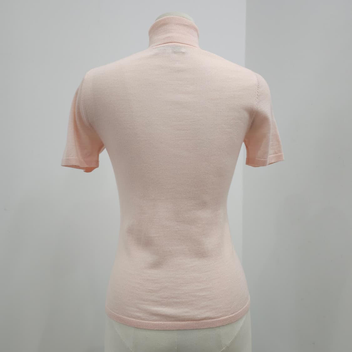 베이비핑크 울100 터틀넥 반팔니트 상품이미지3