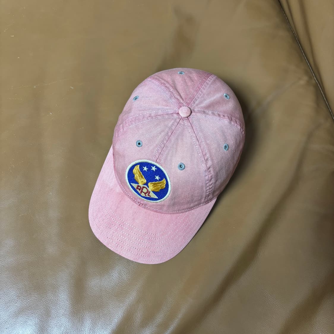 RRL 더블알엘 랄프로렌 폴로 윙로고 6패널 볼캡 모자 워시드 레드 상품이미지5