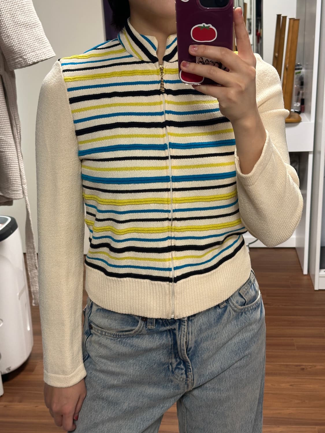 빈티지 집업 니트/ 사이즈 S 상품이미지1