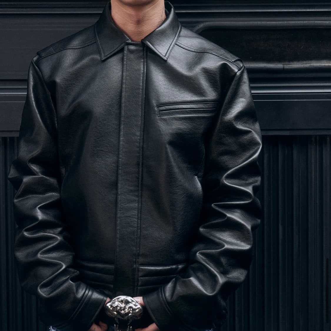 파아카이브 레더 퍼커링 자켓 1 상품이미지1