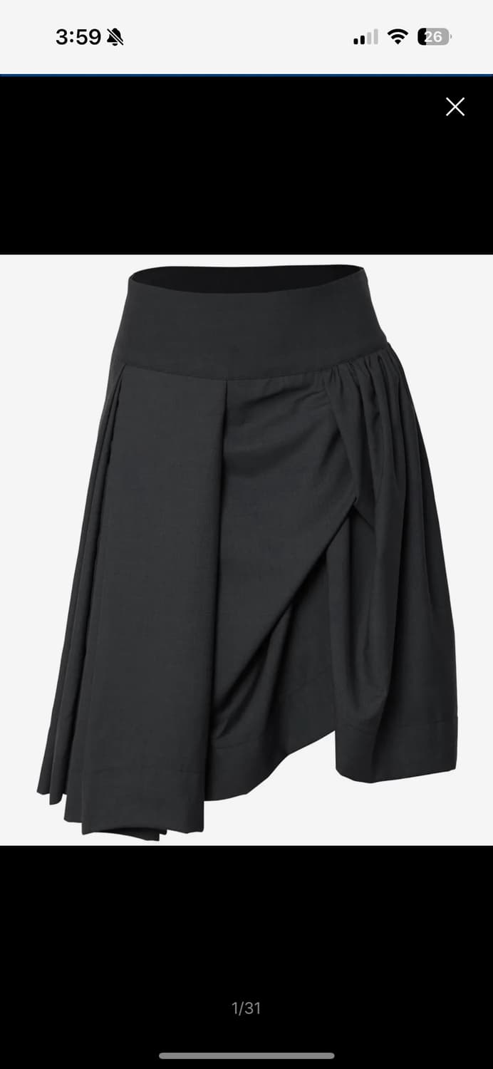 플레어업 Asymmetrical Draped Midi Skirt 블랙 상품이미지4