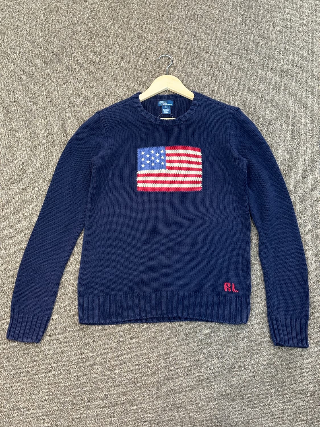 폴로 성조기 니트 네이비 상품이미지1