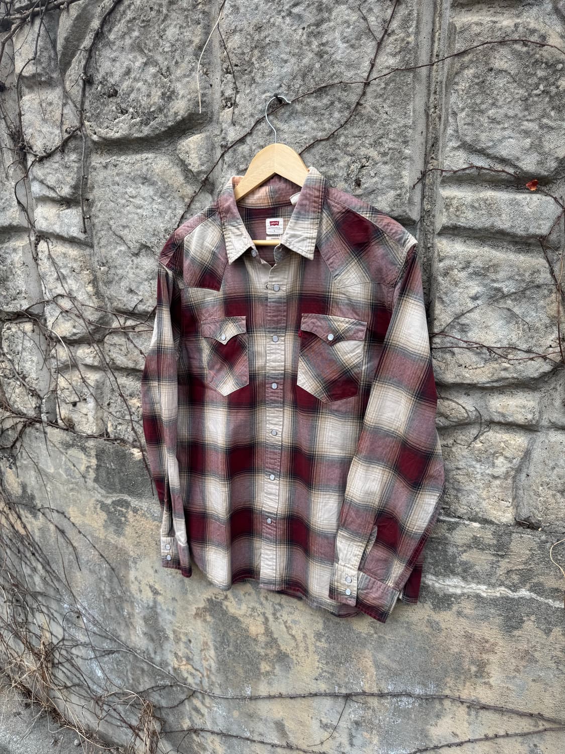 리바이스 코튼 체크 웨스턴 셔츠 L 상품이미지3