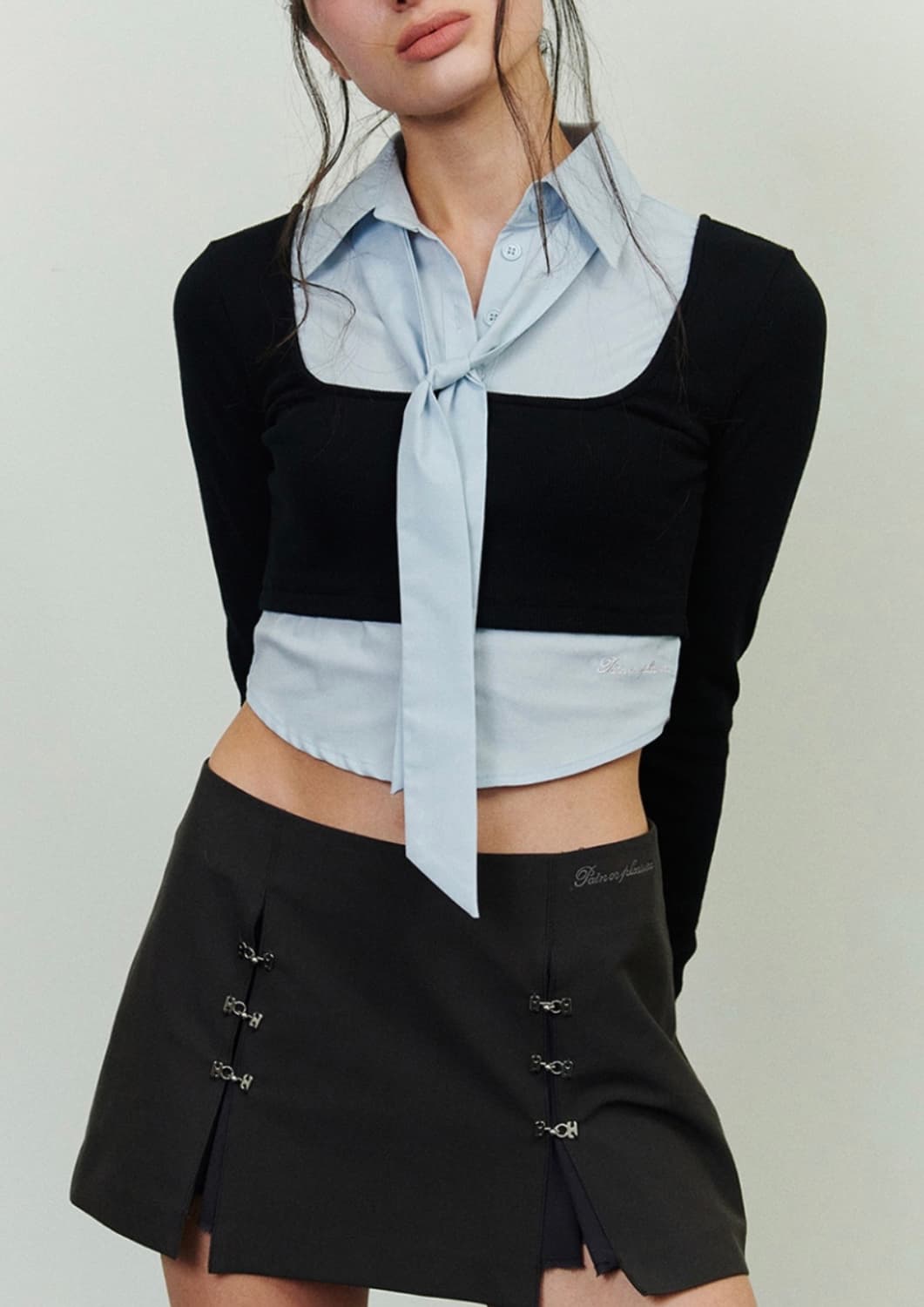 EVELYN SHIRT TOP black 상품이미지3