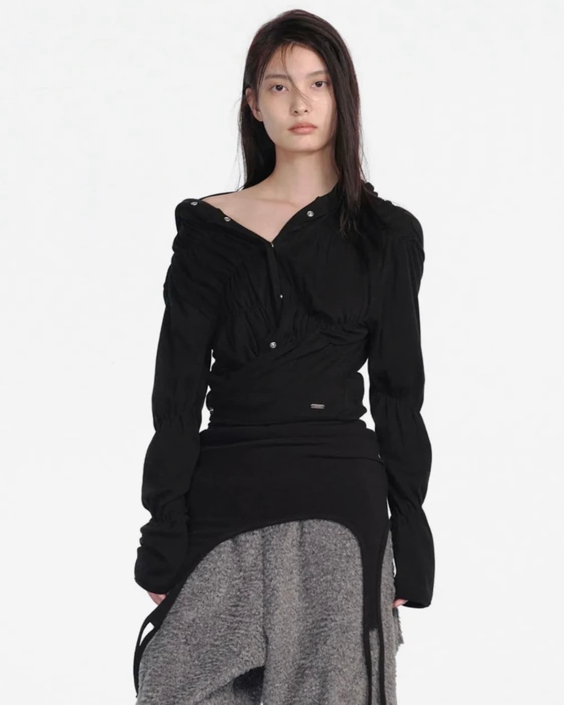 세릭 셔링 후드 가디건 상품이미지1