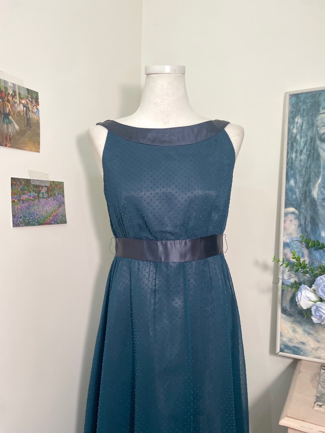bluegreen dot summer chiffon opc(size-M) 상품이미지5