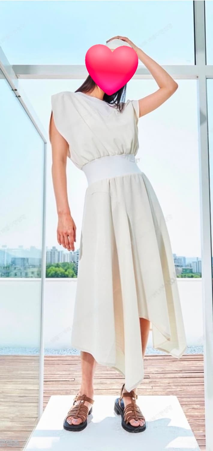 시스템 롱원피스 55 캡소매 아이보리 여름원피스 WM56 상품이미지7