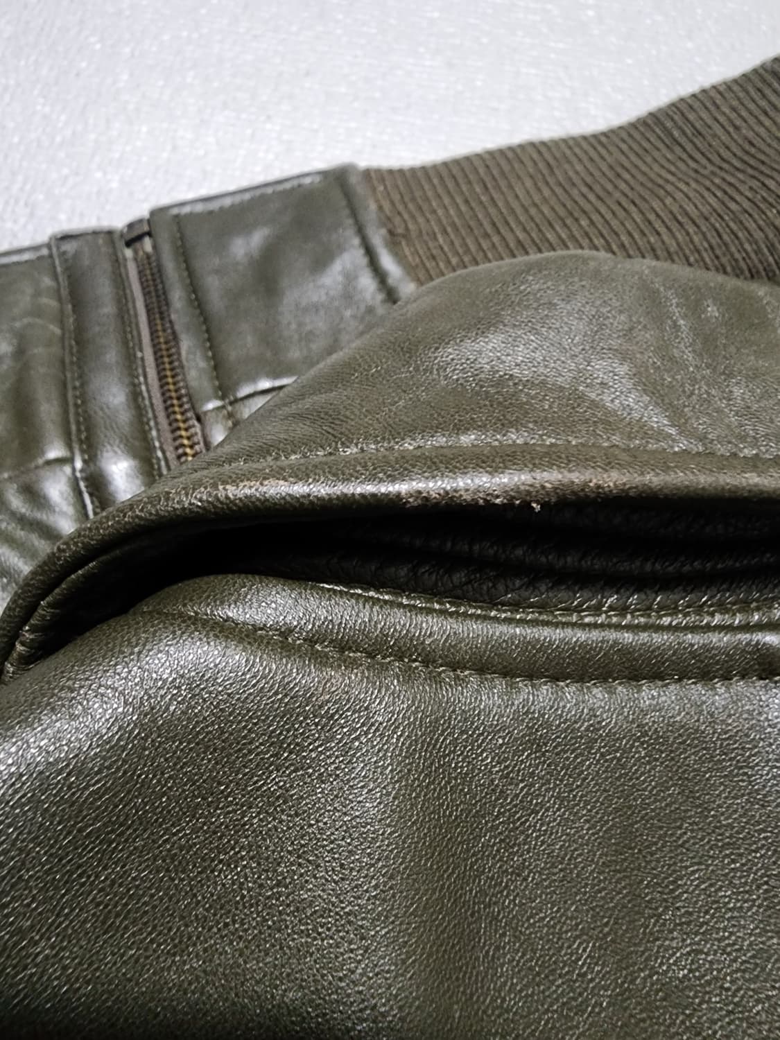 90's 빈티지 까슈 양가죽 항공 점퍼 자켓 공용 상품이미지9