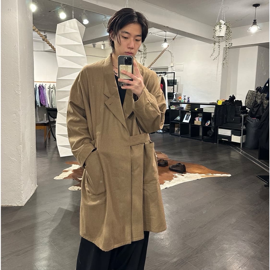 지에다 랩 디테일 코트 상품이미지5