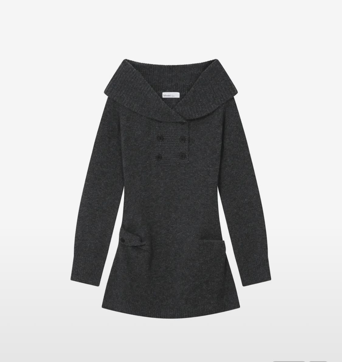 미세키서울 double button knit one piece 차콜 상품이미지1