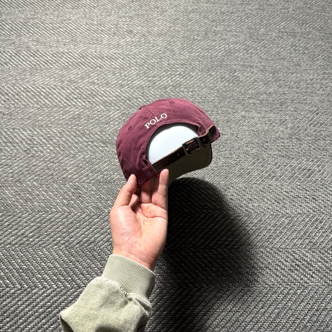 폴로랄프로렌 버건디 코튼 치노 볼캡 Polo OS 상품이미지2