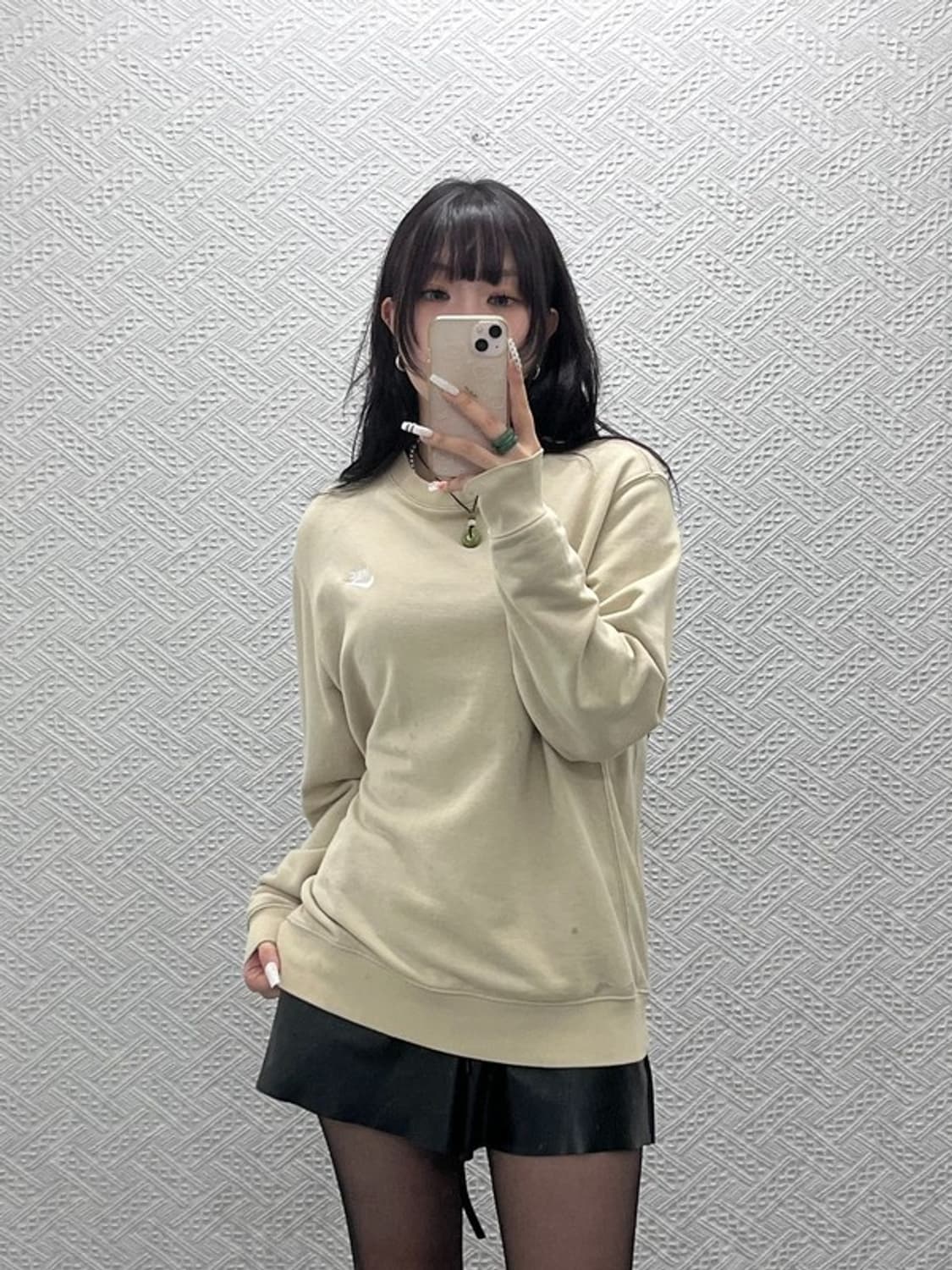 나이키 NSW 클럽 프렌치 테리 빈티지 오트밀 맨투맨 L C10948 상품이미지1