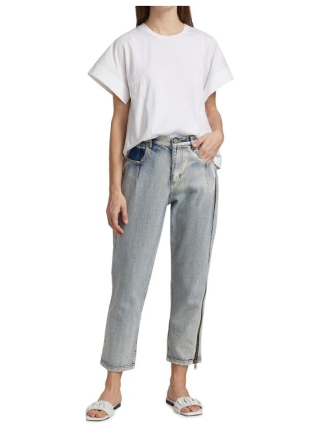 필립 림 하이라이즈 지퍼 디테일 스트레이트진 상품이미지1