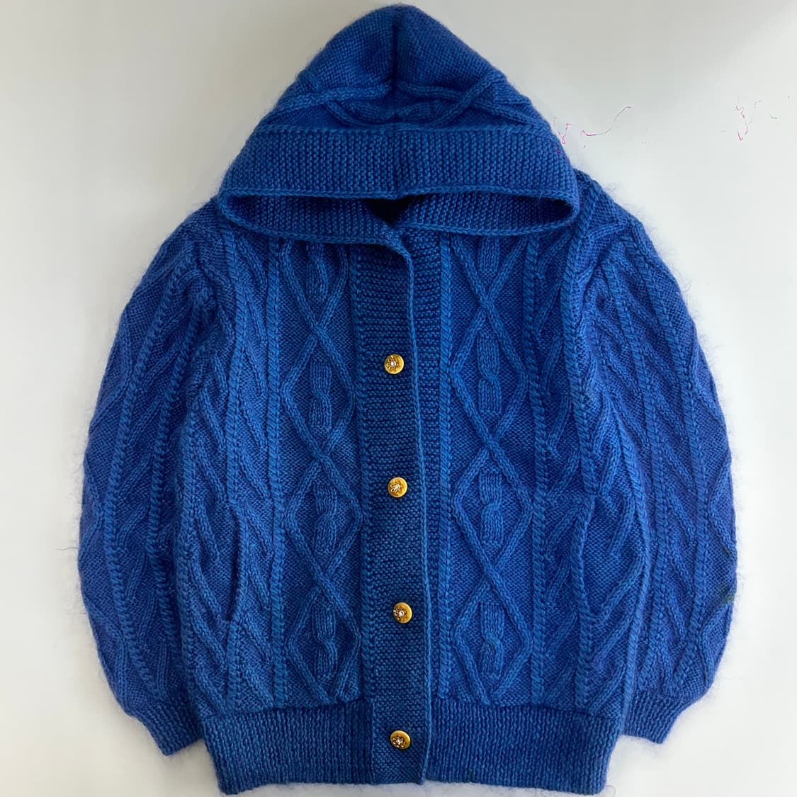 빈티지 딥블루 케이블 니트 가디건 상품이미지3