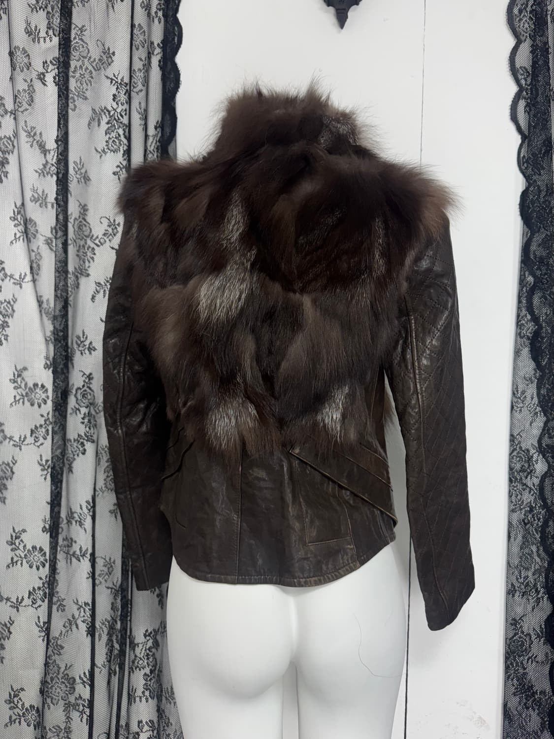 Panel Fur Leather Jacket 상품이미지3