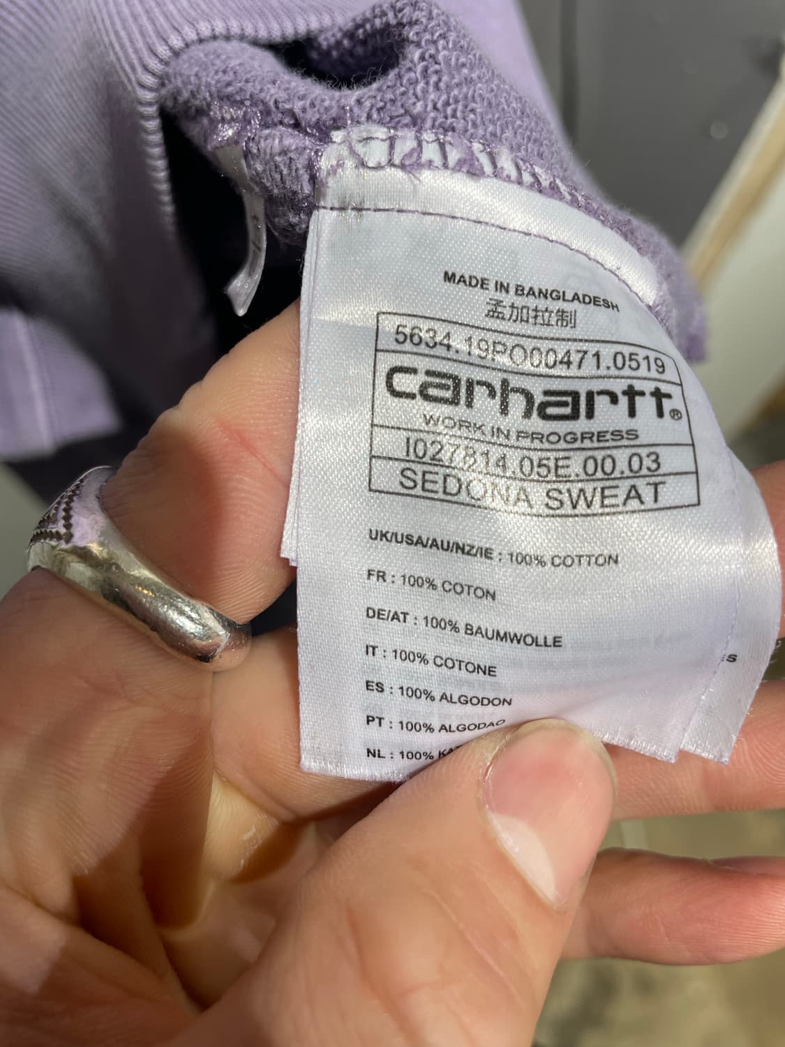 칼하트 피그먼트 퍼플 스웻셔츠 상품이미지6