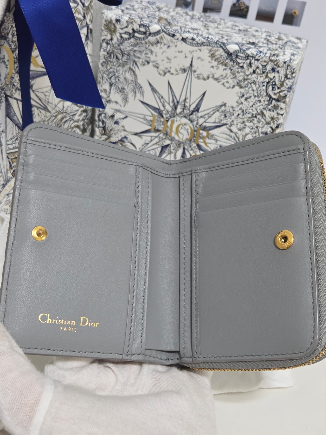 [새상품급] 디올 카로 컴팩트 반지갑 Gray 상품이미지7