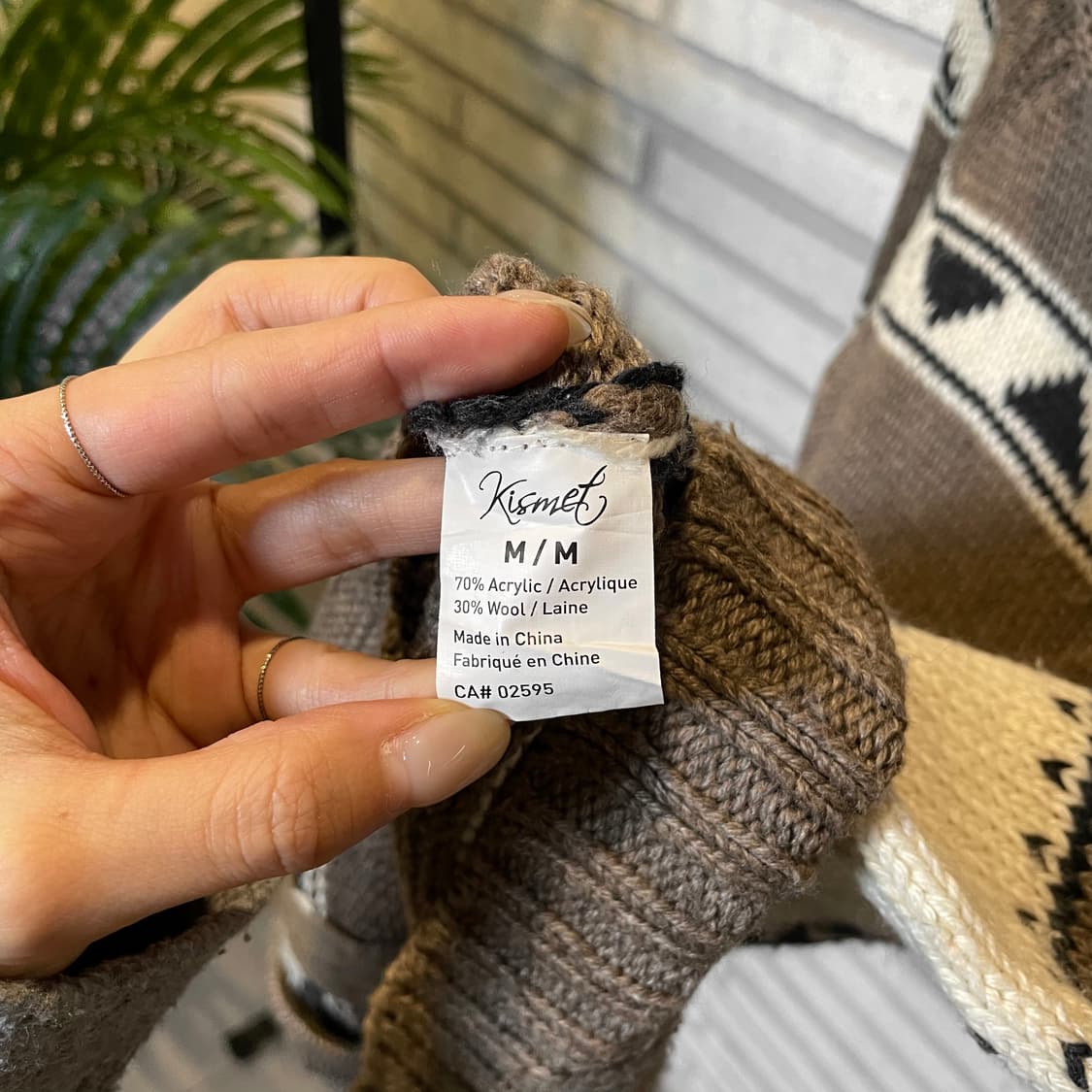 USA VINTAGE 코위찬 니트 집업 가디건 독수리 패턴 디테일 브라운 상품이미지6