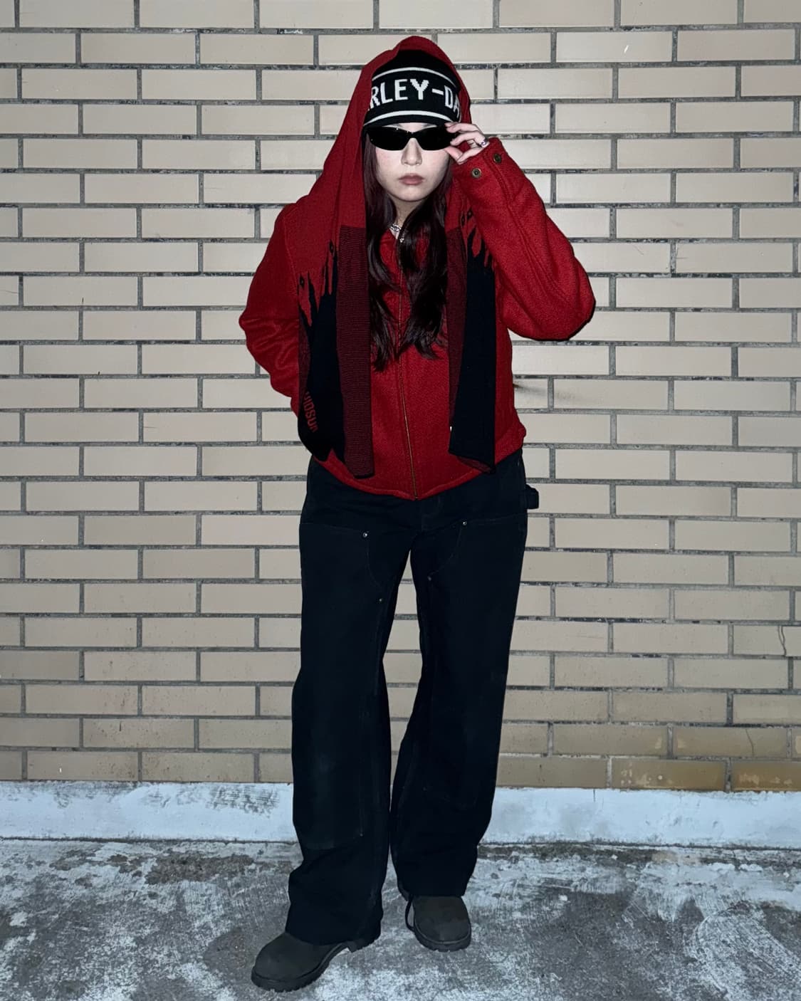 90s 할리 데이비슨 플레임 울 숏자켓 상품이미지2