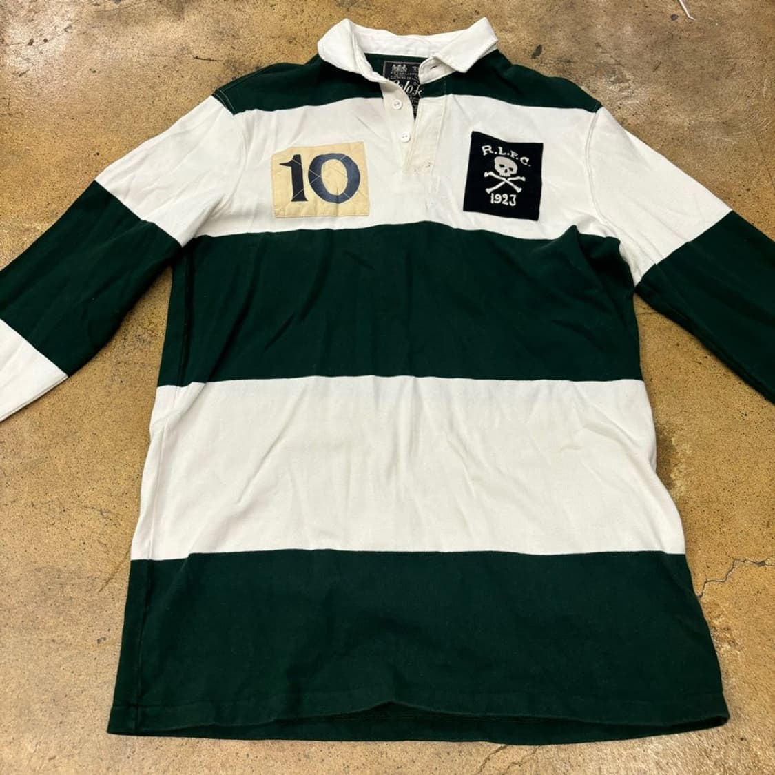 폴로 랄프로렌 딥그린 화이트 카라 스트라이프 긴팔티셔츠 상품이미지3