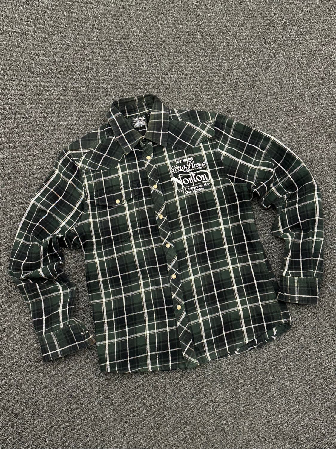 S)Norton 빈티지 카키 플란넬 셔츠 상품이미지4