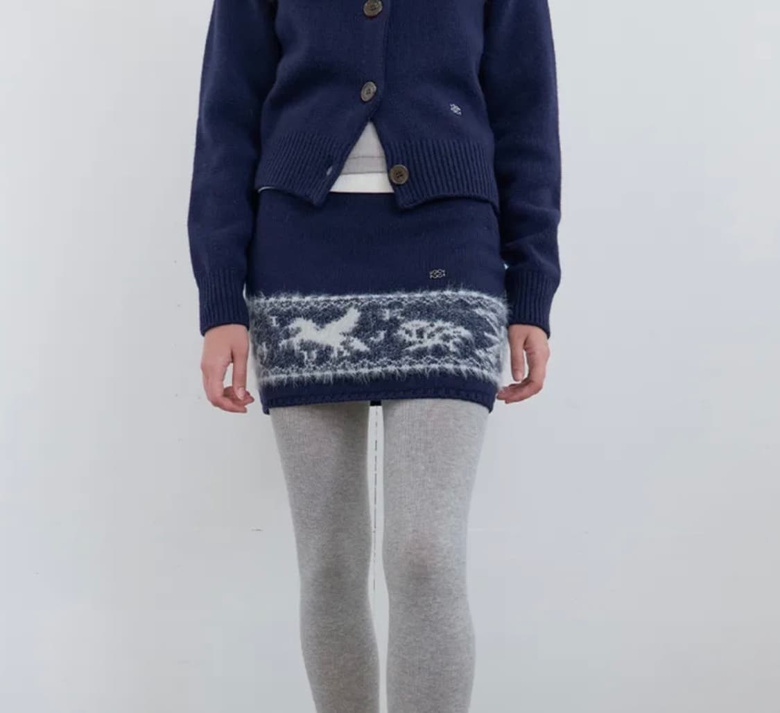 기준 kijun Nordic Knit Mini Skirt Navy 상품이미지1