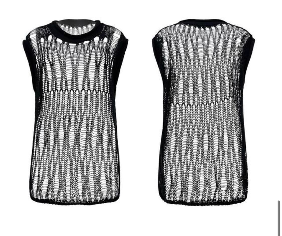 나체 SPARSE KNIT VEST 블랙 상품이미지3
