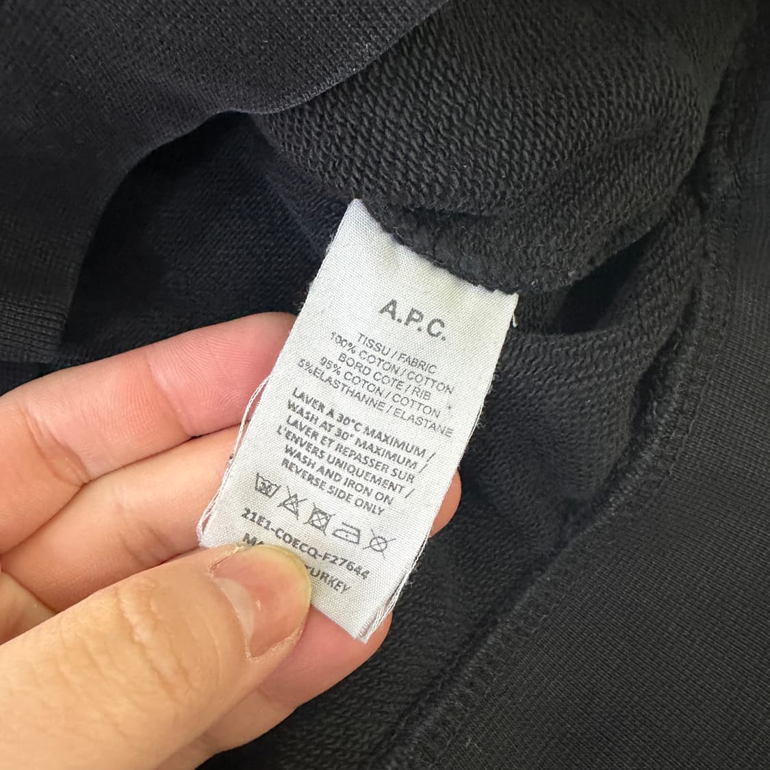 M 아페쎄 블랙 스웻셔츠 0407D 상품이미지3