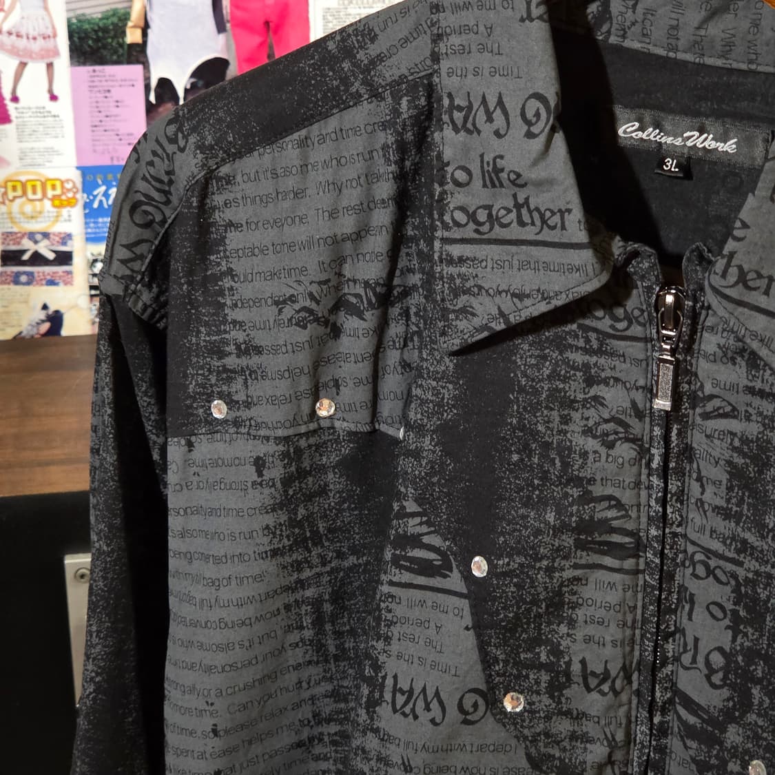 JPN 펑크 큐빅 코르셋 웨스턴 셔츠 집업 상품이미지3