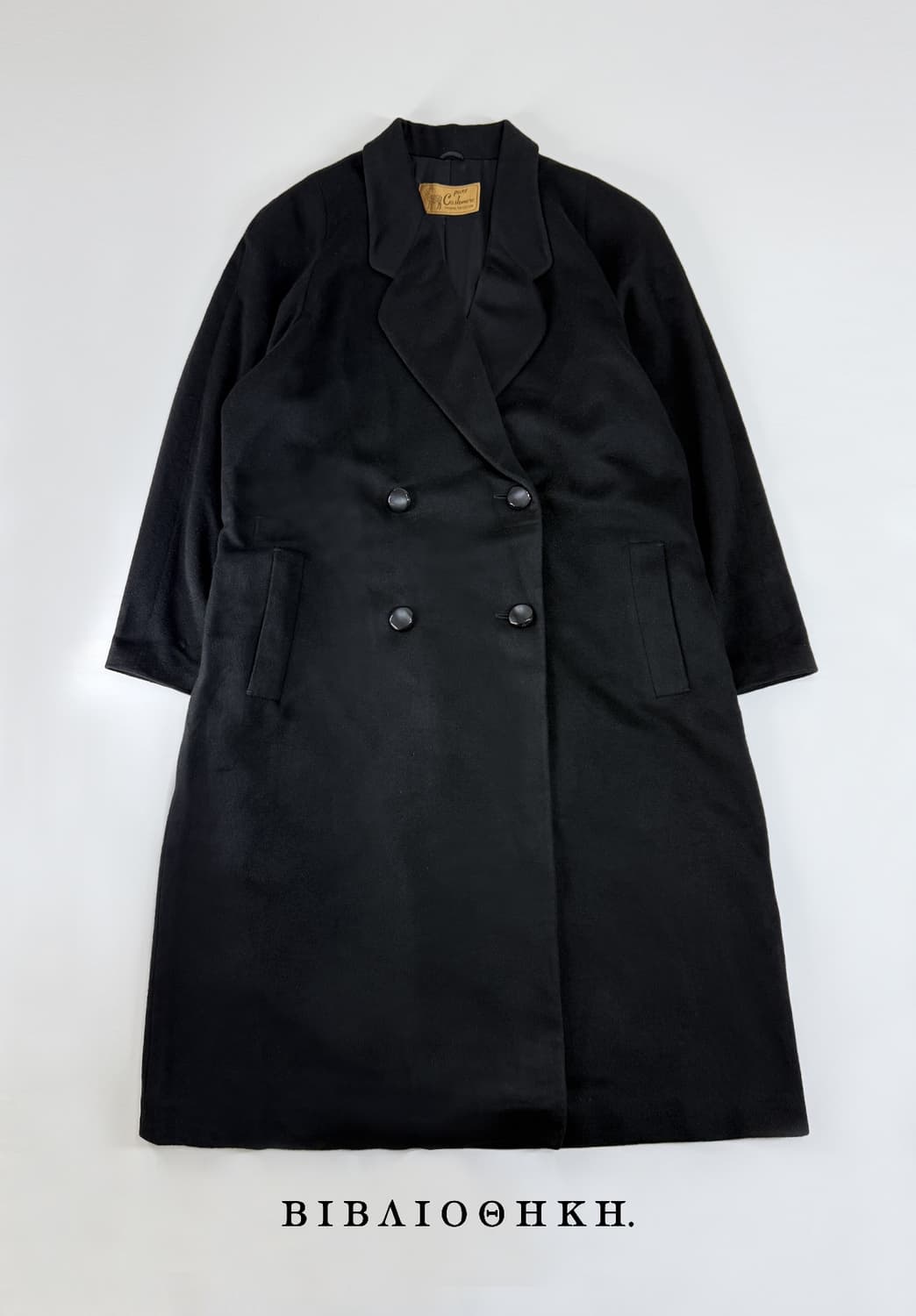 Japanese 캐시미어 검정 롱코트 상품이미지1