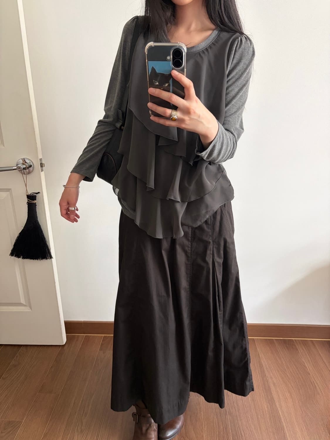 ruffle long sleeve top 상품이미지4