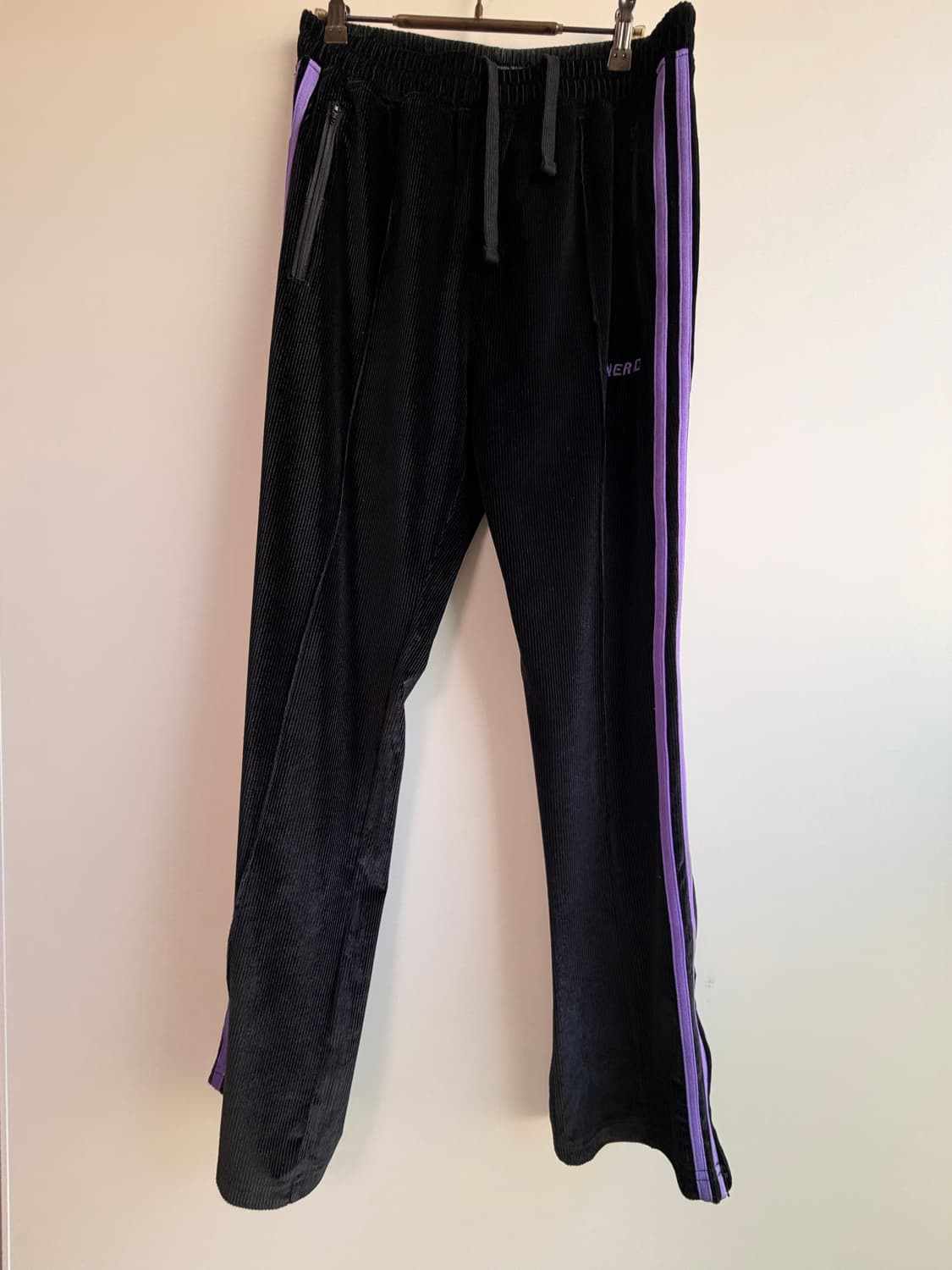 널디 NERDY 블랙 퍼플 코듀로이 집업 셋업 M 거의새거 상품이미지4