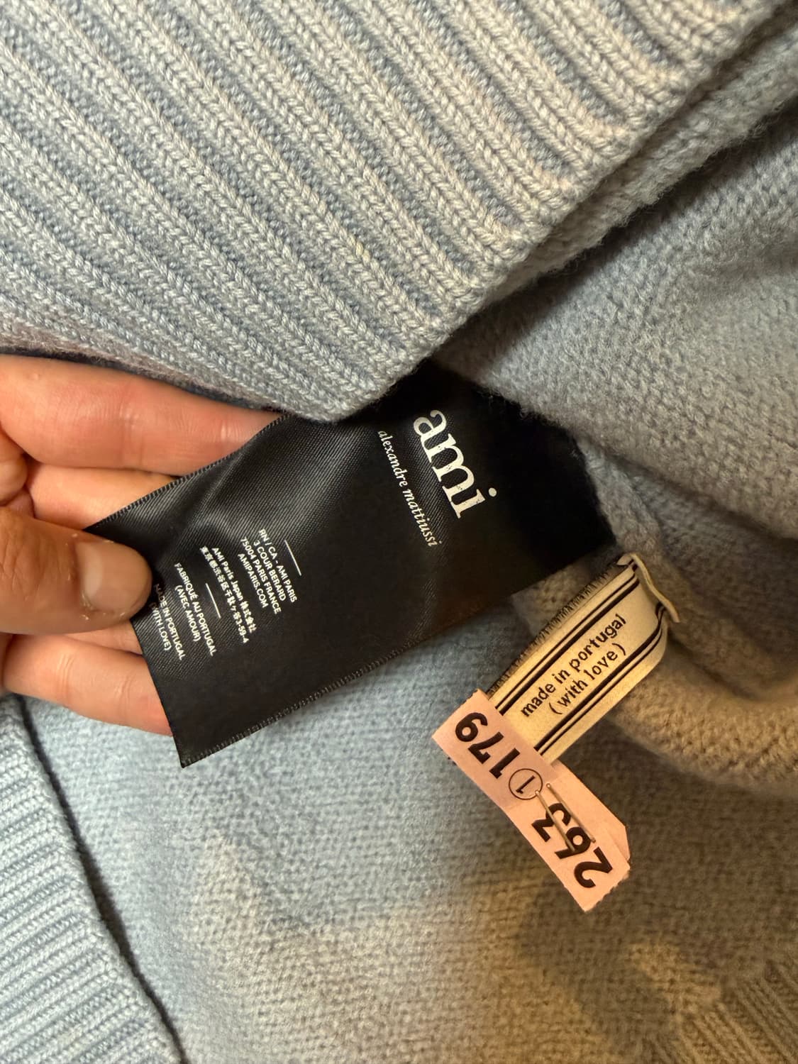 (L) 아미 인타르시아 니트 스틸블루 상품이미지3