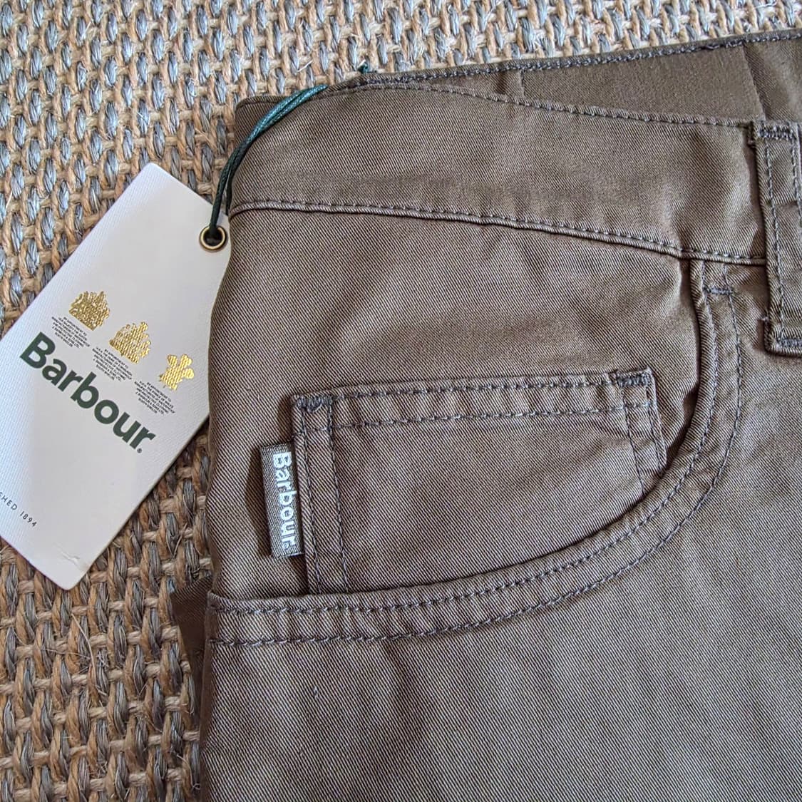 Barbour 바버 스페니시 초경량 폽플린 최상급 코튼 치노 카키 팬츠 상품이미지4