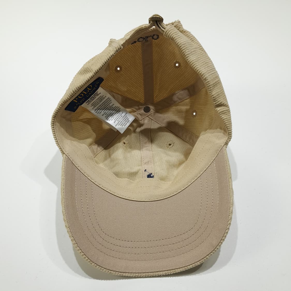 CN999 폴로 랄프로렌 베이지 코듀로이 블랙 자수 볼캡 모자 상품이미지7