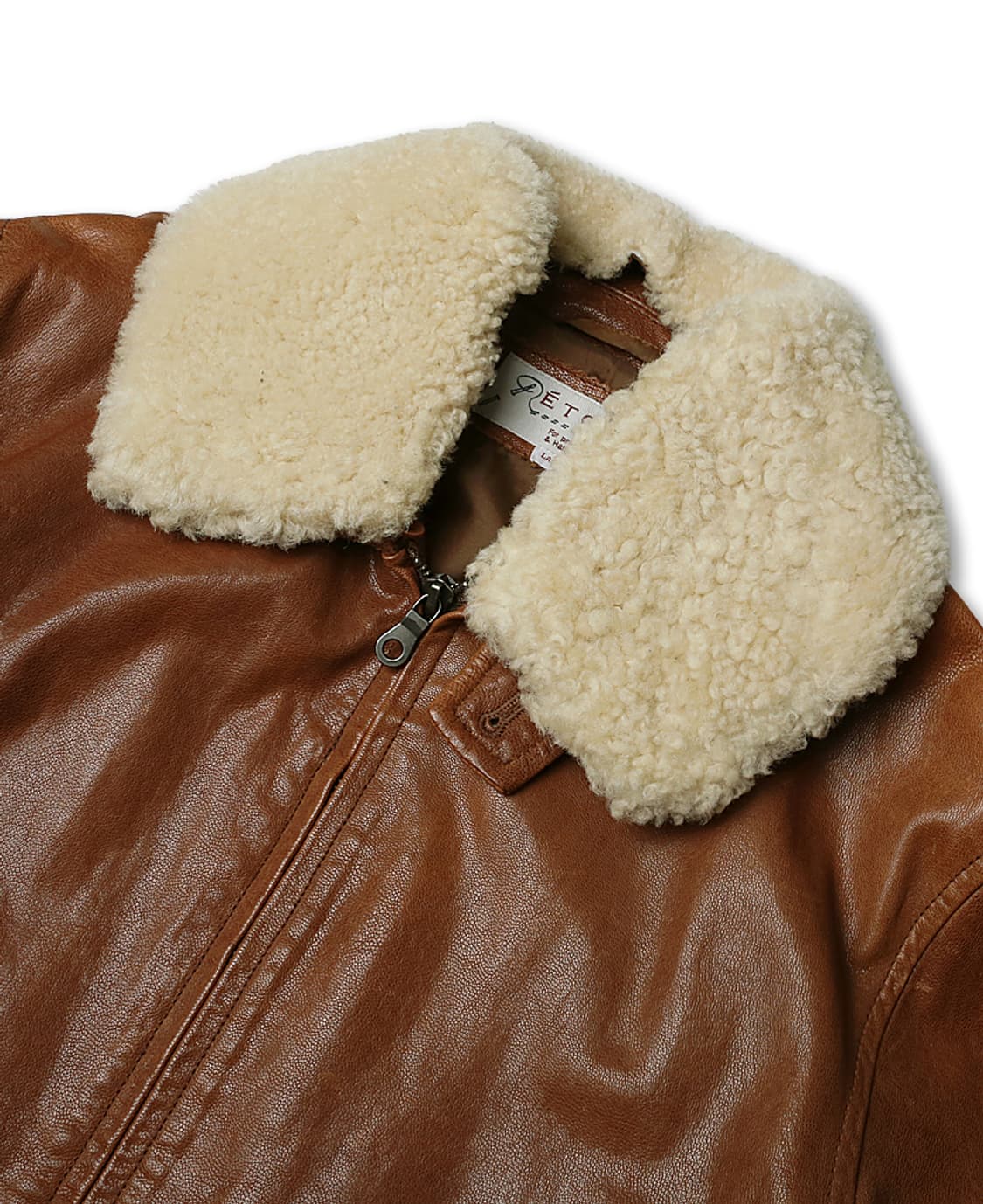 에토네 [Etonne] 염소 가죽 슬림 A2 항공 자켓 상품이미지2