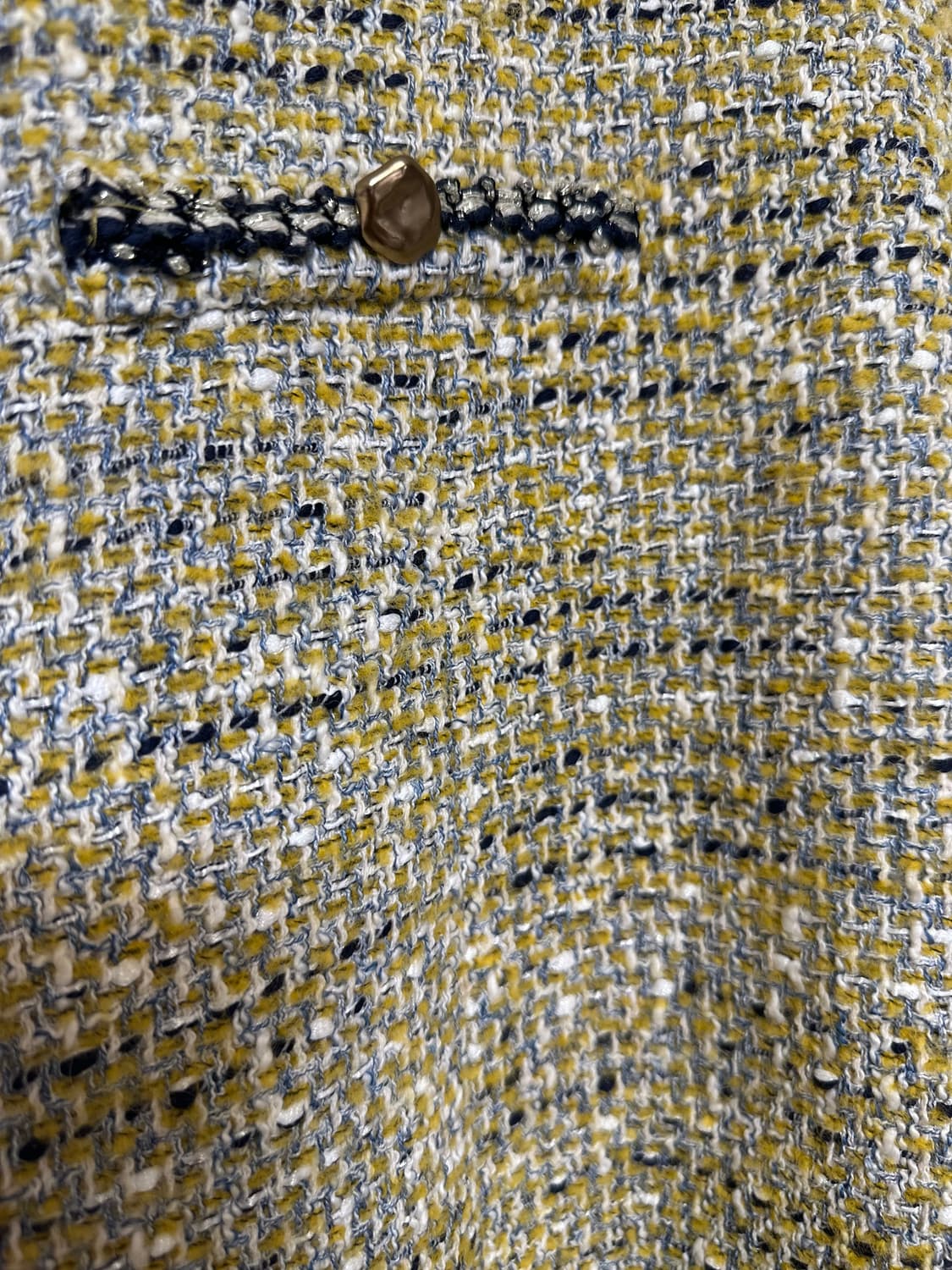 시슬리 트위드 반팔 원피스 옐로우 상품이미지6