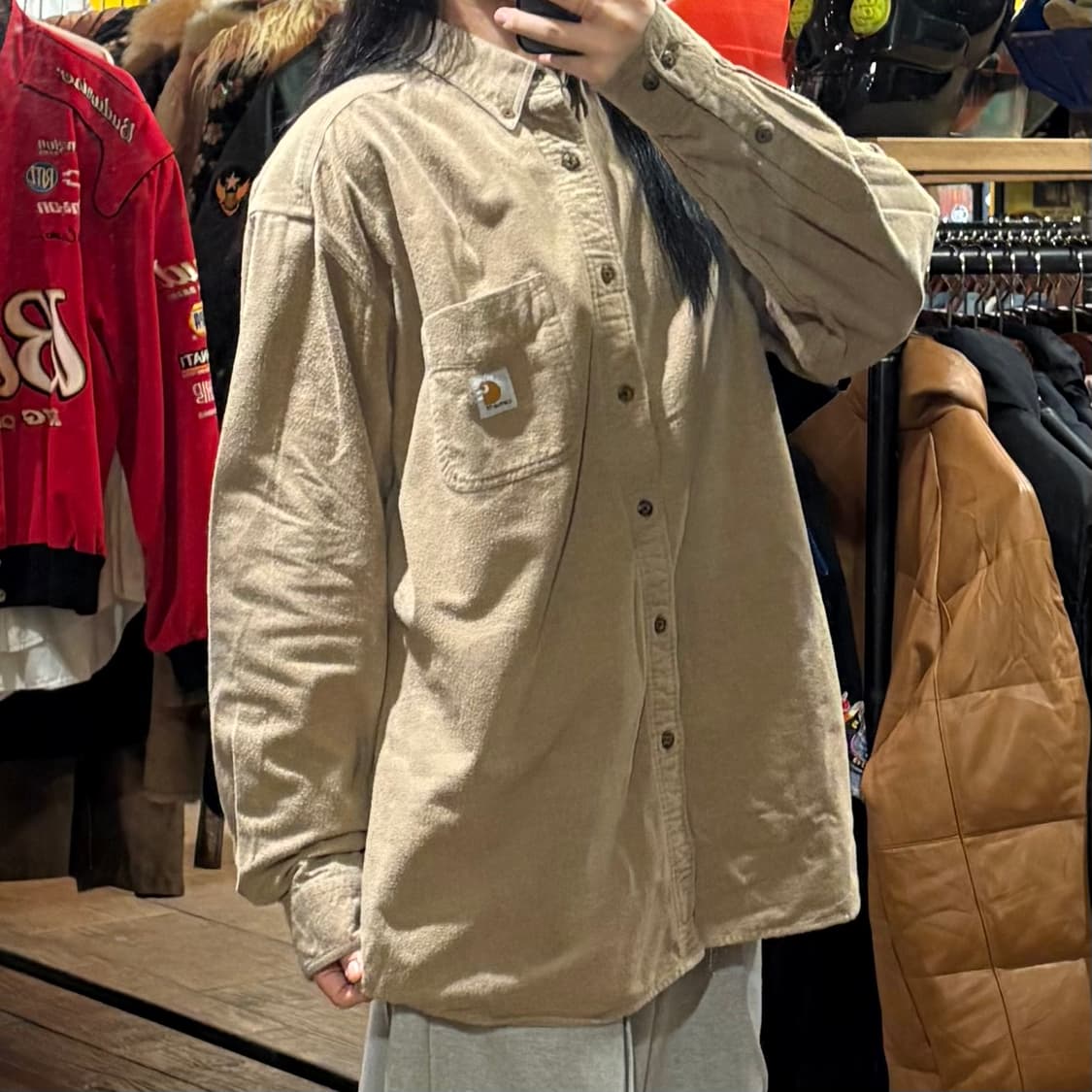 [HI] Carhartt 칼하트 긴팔 셔츠 베이지 상품이미지4