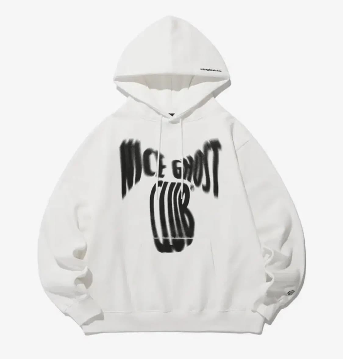 나이스고스트클럽 스크림 로고 후드티 화이트 상품이미지1