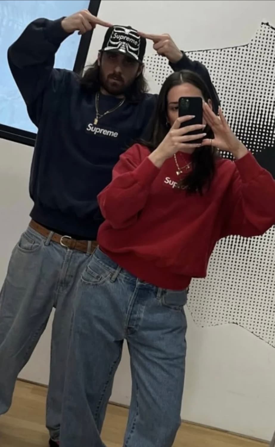 M 슈프림 워시드 박스로고 크루넥 맨투맨 - 25SS 상품이미지2