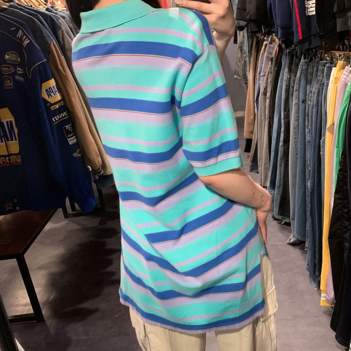 [IM] 라코스테 스트라이프 반팔 피케 셔츠 민트 상품이미지6