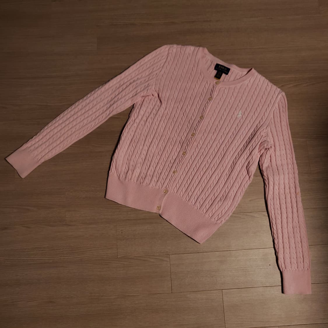 폴로 랄프로렌 꽈배기 가디건 핑크 상품이미지3