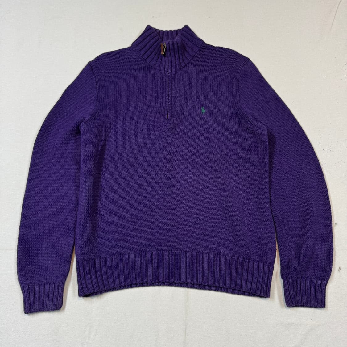 L) 폴로 랄프로렌 헤비코튼 반집업 니트 보라색/퍼플 상품이미지1